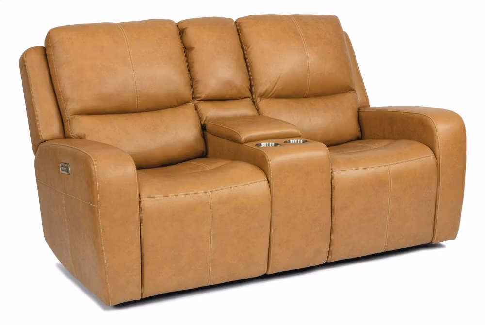 Aiden Power Reclining Loveseat with Console & Power Headrests