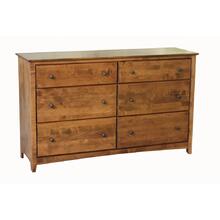 Alder Shaker 6 Drawer Double Dresser