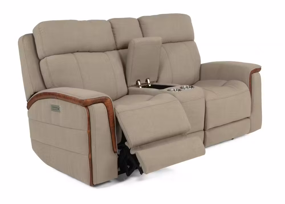 Snyder Power Reclining Loveseat with Console & Power Headrests